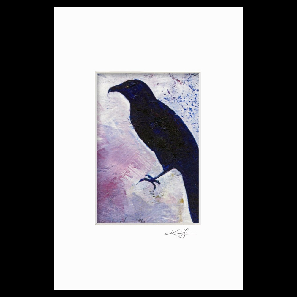 Crow Print in Mat from original painting by Kathy Morton Stanion - Crow 2